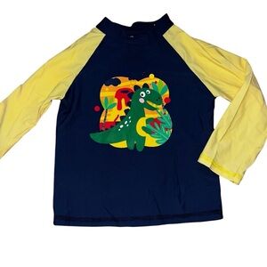 Sloosh Boys Swim Beach Shirt Rash Guard Tropical Dinosaur Size 8/9T